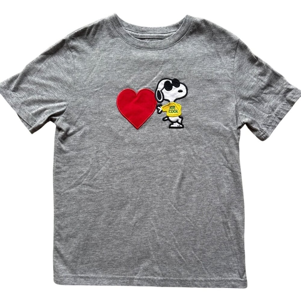 Wonder Nation Boys Gray Snoopy Joe Cool Heart Graphic T-Shirt Size S (6-7) 60% C
